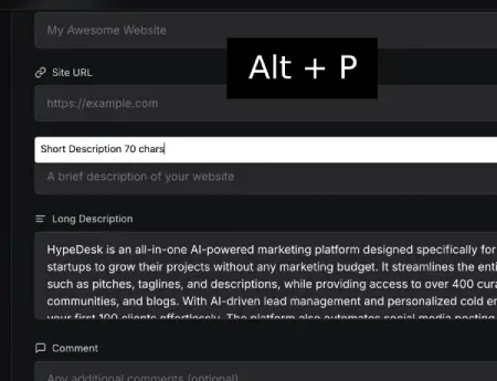 Custom Fill with <span class="text-green-500">Alt + P</span>